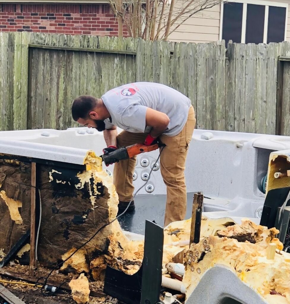 Professional hot tub removal