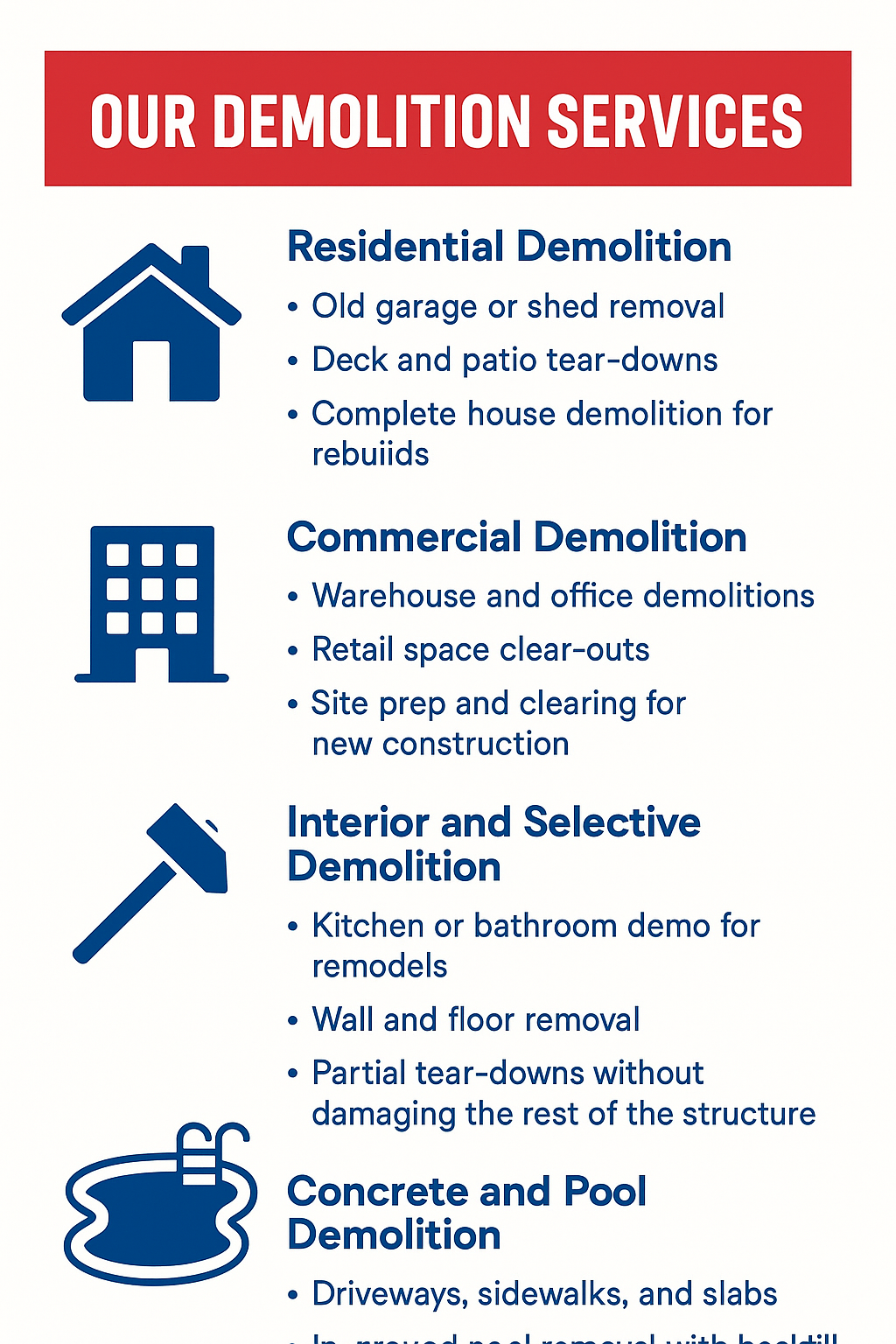 What our demolition services are in Houston